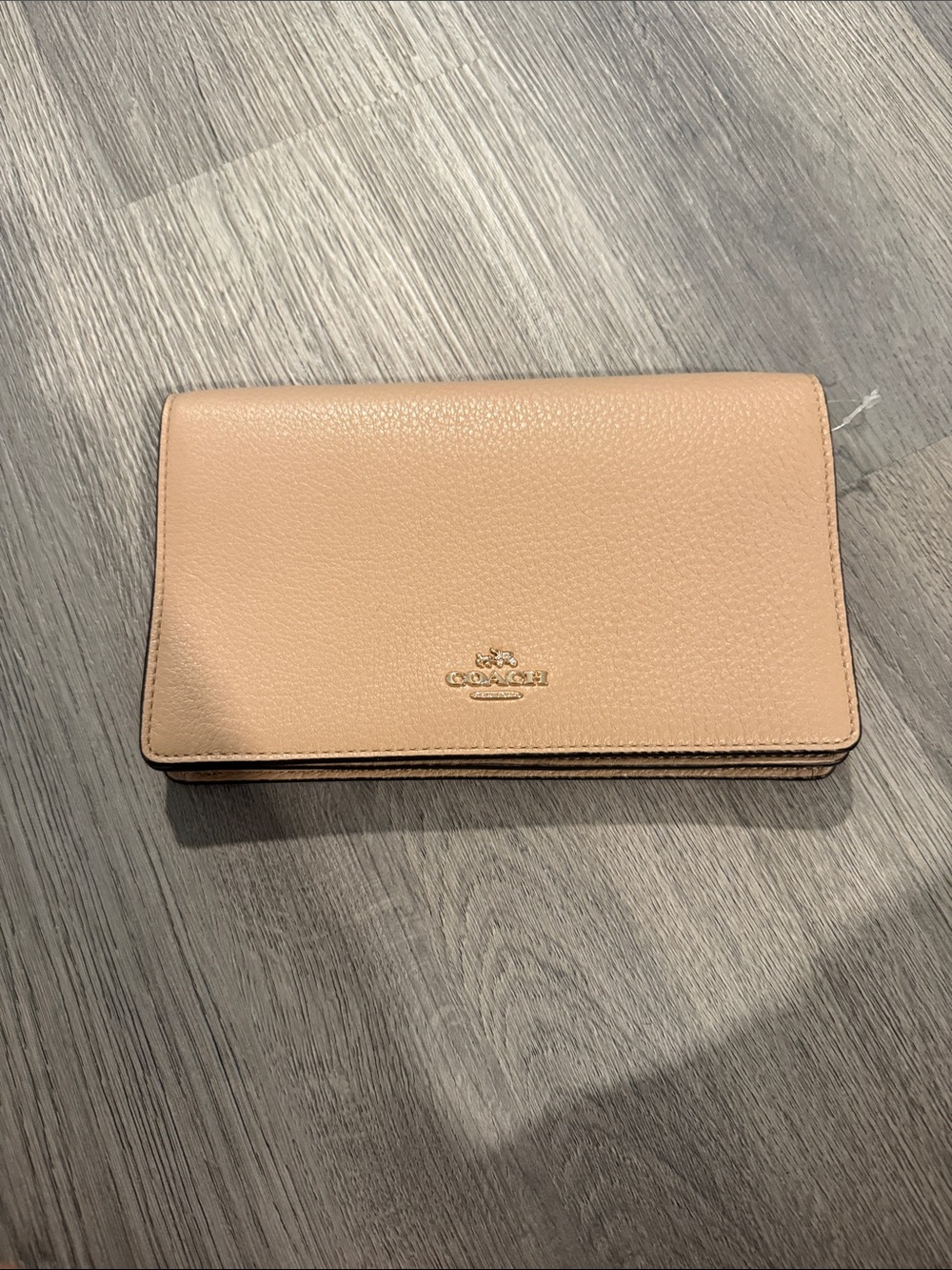 Coach Pebbled Leather Trifold Wallet - Nude barely used